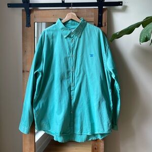 Bald Head Blues Green Oxford Button Down Shirt Size XXL